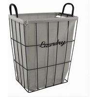 Cesto Contenitore Porta Biancheria In Tessuto Struttura In Metallo Bagno 10633