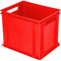 BRB Euro-Stapelbehälter mit 2 Durchfassgriffen, rot, 400x300x320 mm