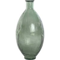 Vase vert en cristal recyclé élégance écologique - Vert rayé écolo-chic