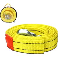 4M 5T Tow Rope For Cars, Heavy Duty Vehicle Emergency Tow Strap Equipment Cable Winch Rope with Reflective Strips, Safety Anti-Slip Hooks, Storage Bag