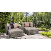Signature Weave Harper Wicker Modular Stackable Sofa Lounger Chair Set Grey