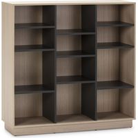 Libreria Scaffale Vigo 110x110 cm, Scaffale da ufficio, Rovere e Grigio, 110 cm (Larghezza) 33 cm (Profondità) 110 cm (Altezza)