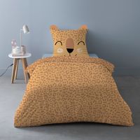 Housse de couette 140x200 Leopi + 1 taie 100% coton