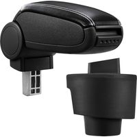 Mittelarmlehne Seat Ibiza mit Staufach Kunstleder Schwarz mit weißen Nähten pro.tec