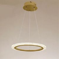 Lumières De La Sospension Led 36 Watt Cerchio Anello Oro Effetto Cristallo 31944