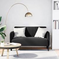 Vidaxl – Canapé causeuse convertible 2 places noir 109 cm velours – Assise en mousse et ressorts – Cadre en contreplaqué robuste