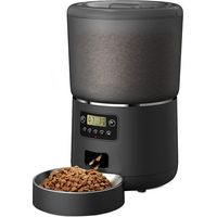 Distributeur de croquettes pour chat,Distributeur de Croquettes pour Chats et Chiens, Distributeur Automatique Nourriture, avec Bol en Acier Inoxydable, 1 à 4 Repas, 4L, Distributeur croquet