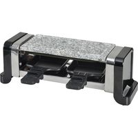 Service à raclette / gril /pierre - 350W - 2 poêlons - 2 spatules - Noir - KITCHENCHEF