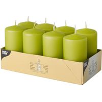 PAPSTAR LOT DE 8 BOUGIES PILIER DÉCORATIVES KIWI 50 X 100 MM