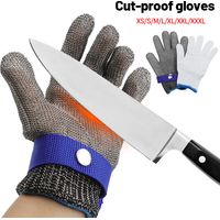 Küchenhandschuhe aus Metallgewebe, schnitt- und stichfest, lebensmittelechte Arbeitshandschuhe, geeignet zum Öffnen von Austern (M, 23,5 cm)