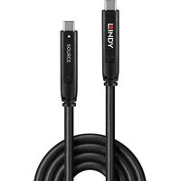 Lindy 43398 USB C Kabel schwarz 10 Meter Hochgeschwindigkeit