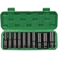 1/2 pouce de prise de conduite HEX SECKET IMPACT SET 10 pièces Deep Metric Tones 10-24mm CR-V avec boîte de rangement dure
