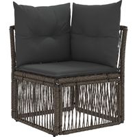 vidaXL Garden Sofa Set 6 pcs Grey Poly Rattan