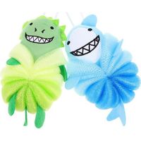 2 Pcs Baby Loofah Sponge Bath Loofahs Bath Scrubbers Photocard Holder Keychain Shower Scrubber for Body Child