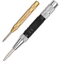 GROOFOO 2Pcs Automatic Center Punch Un Grand et Un Petit - Poinçon de Centrage À Ressort en Laiton de 5 Pouces avec Tension Réglable, Outil À Main pour Le Métal Ou Le Bois