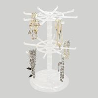 2 Niveaux Présentoir à Bijoux Rotatif, Presentoir Collier avec Plateau, Support Porte Clés, pour Bagues, Bracelets, Montres, Accessoire