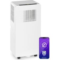 Klarstein Climatiseur Mobile Silencieux, Climatiseur 4 en 1, Mode Nuit, Déshumidificateur, Ventilateur, Mini Climatisation à Faible Conso, Evacuation, Clim Portable, Puissante, 7000 BTU, Climatiseurs