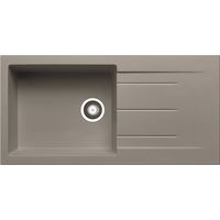 Prima+ Granite 1.0 Bowl Inset Kitchen Sink with Waste 1000mm L x 500mm W - Light Grey