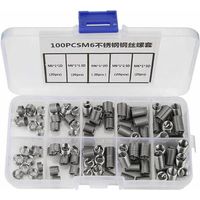 Debuns – Lot de 100 inserts filetés M6 en acier inoxydable – Filetage hélicoïdal pour matériaux légers – Résistance à l'usure et vibrations - 100pcs