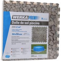 Fliese für Pool Druck Kiesel 50x50cm 1cm dick 8 Stück WERKA PRO