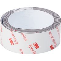 First4magnets F4MFF25-1 Strisce metalliche con fascia adesiva, finitura lucida, 1 m di lunghezza, 25 mm di larghezza x 1,3 mm di spessore, colore: argento