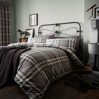Catherine Lansfield Kelso Cotton Rich Double Duvet Set Charcoal, 3pezzi