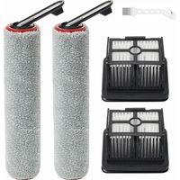 Applicable Pièces de rechange pour Dreame H15 Pro /H15 Mix /H12 Pro FlexReach/ H15 Pro FoamWash /H15S pour aspirateur eau et poussière, ensemble d'accessoires 2 rouleaux de brosse, 2 filtres et