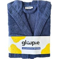 GLOUPIE Accappatoio Unisex In 100% Spugna Di Puro Cotone In Tinta Unita Dal Color Blu Navy Taglia XL