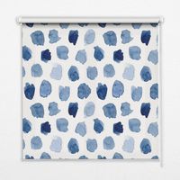 Tenda a Rullo Interna per Finestra - Tenda Filtrante Luce - Tenda Privacy - Tenda Decorativa Rettangolare - Rullo per Interni - (100 cm x 100 cm) - Macchie dipinte di blu
