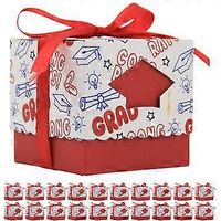50 Stück Süßigkeitenboxen für Abschlussfeiern, Gastgeschenke, Leckereienboxen, Dekorationen für Abschlussfeiern (Rot)