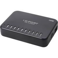 LVSUN 120W Smart 10-Port Station de charge USB 120 W 10x USB-A noir intérieure X103781