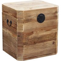 Baule cassetta contenitore da interno in legno di pino 54x50x58 cm Living Mini