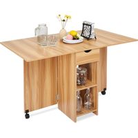 Mondeer – Table pliante extensible 1 à 2 personnes – Déployable pour 4 à 6 personnes – Panneaux écologiques E1 – Roues pivotantes 360°