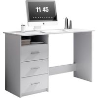 Scrivania Bianca con 3 Cassetti 123x50 cm Ufficio Studio Moderno