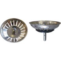 Panier inox 83 mm à bille pour bonde évier manuel – Obturation et filtration des déchets – Hauteur 55 mm – Pour vidage évier – Lb Plast