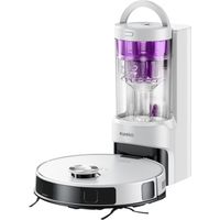 Eureka E20 Plus Robot Aspirador de 8000 Pa, Estación de Vaciado Automático sin Bolsa, Friegasuelos Antienredos, Autonomía de 180 Minutos, Blanco