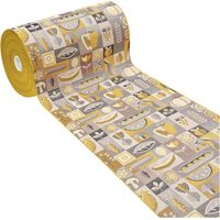 Tappeto Cucina Assorbente Bordato Antiscivolo Frutta e Verdura Passatoia Lavabile Giallo - 52x140 Cm