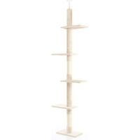 Fudajo Albero tiragraffi a soffitto beige 230-276cm Altezza regolabile con 4 livelli e sisal Gatti