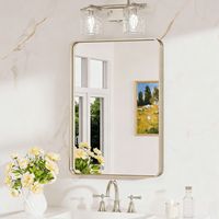 Keonjinn Wandspiegel mit Robust Gehärtetem Glas, 40x50cm Badezimmerspiegel mit Alurahmen, Rechteckiger Badspiegel Vertikal und Horizontal möglich, Gebürstet Nickel