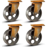Vintage Retro Design zwenkwiel met topplaat - Gietijzer - 75mm - 80kg