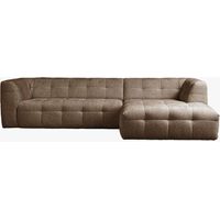 DEYNA Canapé d'angle en tissu capitonné taupe - Angle droit