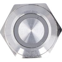 Lot de 5 interrupteurs à bouton-poussoir momentanés en métal, à réarmement automatique, ultra-fins et étanches, avec LED, 16 mm, AC220V, bleu