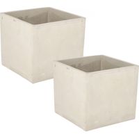 KOTARBAU Lot de 2 pots de fleurs carrés - 20 x 20 cm - Pour plantes - En béton décoratif