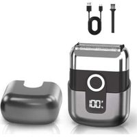Rasoio elettrico a lamina per uomo per il viso, rasoio senza fili impermeabile IPX7 con 3 lame galleggianti, display LED, ricarica rapida tramite USB-C per viaggi e casa