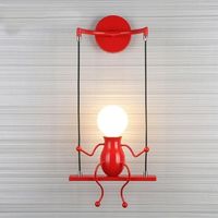 Moderne Lampe Murale Petite Personne – Design créatif E27 – Rouge – Pour chambre enfant, couloir, cuisine, loft