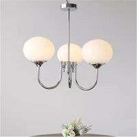 Lustre Moderne – Boules de Verre – Créatif – Pour Chambre Fille – Décoration Vintage – Suspension Plafond – Luminaire Décoratif-Lampe 3 têtes blanche - lumière chaude - Style B