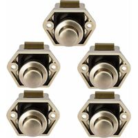 Set di 5 pulsanti per camper/furgoni camperizzati – pulsante di bloccaggio per ante di mobili in camper, roulotte o furgoni camperizzati (nichel)