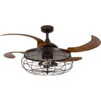 Retractable ceiling fan Industri Bronze with lights