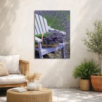 Tableau de jardin Récolte de lavande 50 x 70cm Violet, vert