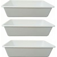 Set 3 Bacinelle frigo bianca 10litri certificata per alimenti 38x28 h9 Vaschetta bacinella contenitori per la conservazone lavorazione cibi e trasporto uso professionale pizzeria ristoranti hotel pub